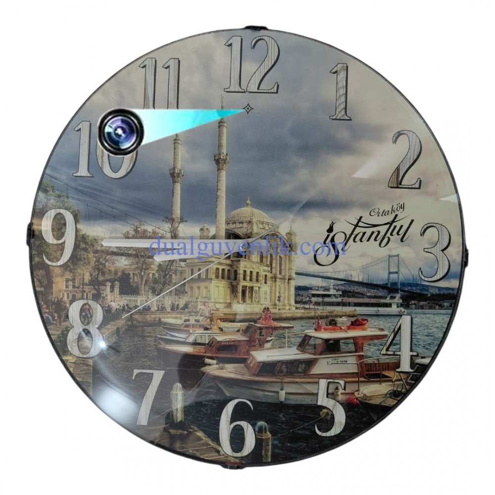 Duvar Saati Görünümlü Wifi Kamera