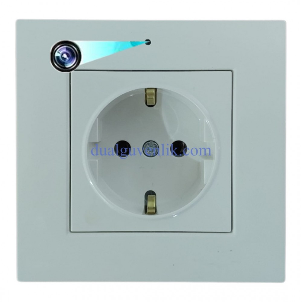 Sıva Altı Priz Görünümlü Wifi Kamera Beyaz